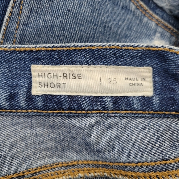 BULLHEAD Denim Co Blue Distressed High-Rise Short Size 25 - Picture 9 of 10